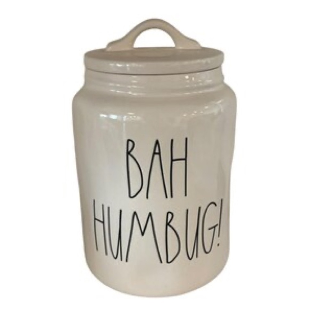 RAE DUNN Bah Humbug cookie jar